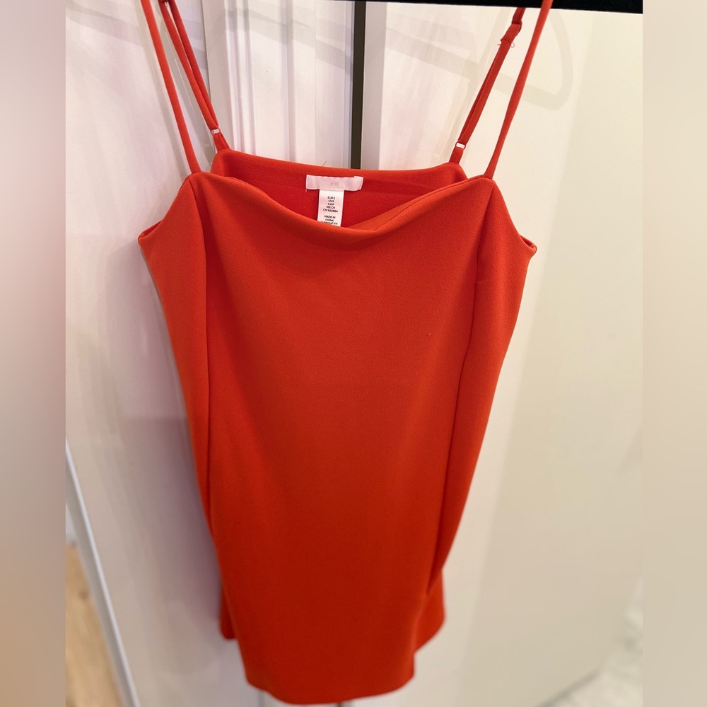 H&M Vibrant Red shift dress with slit